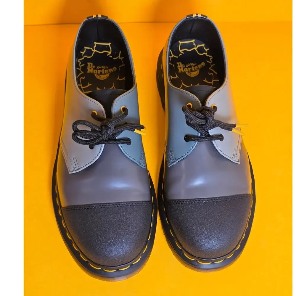 Dr Martens 1461 London Black Grey 3-Eye Oxfords Mens 8 Womens 9 New Old Stock
